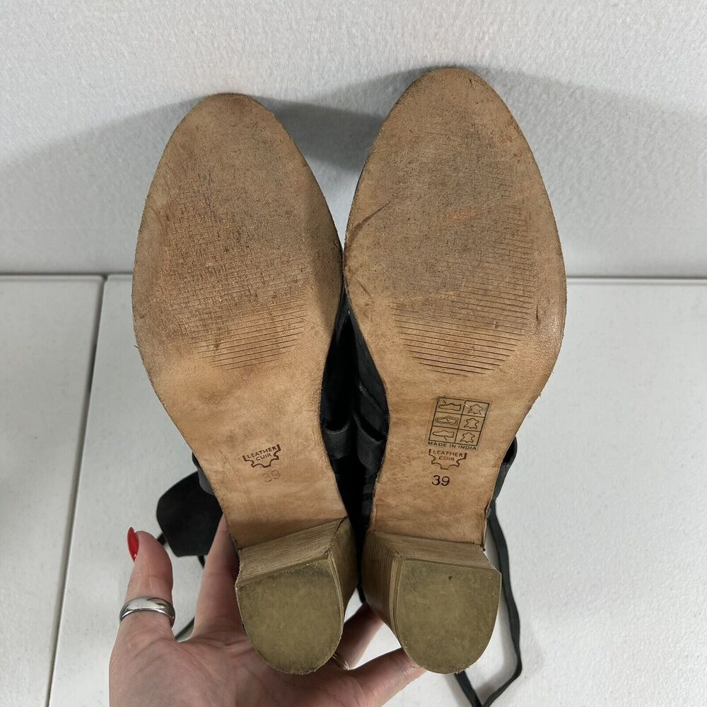 Free People Size 39 US 9 Seven Wonders Leather Ankle Boots Women’s Gray Buttery - Picture 12 of 13